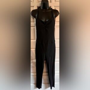 Chic Black Ribbed Jumpsuit